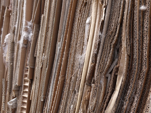 Cardboard awaiting recycling abstract background