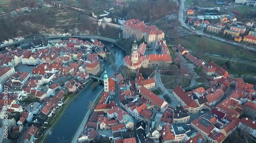 Bird's eye view of Ceský Krumlov, Czech Republic photo