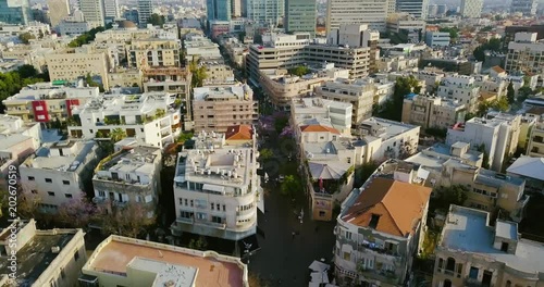 Tel Aviv aerial skyline drone footage 4k photo