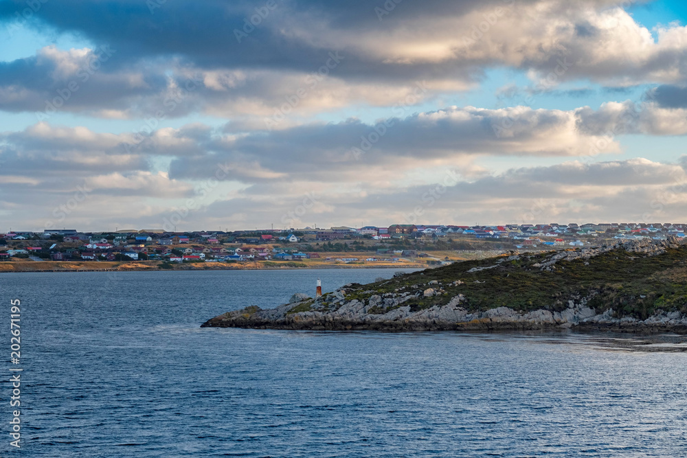 View of Stanely from Stanley Harbour, Falkland Islands