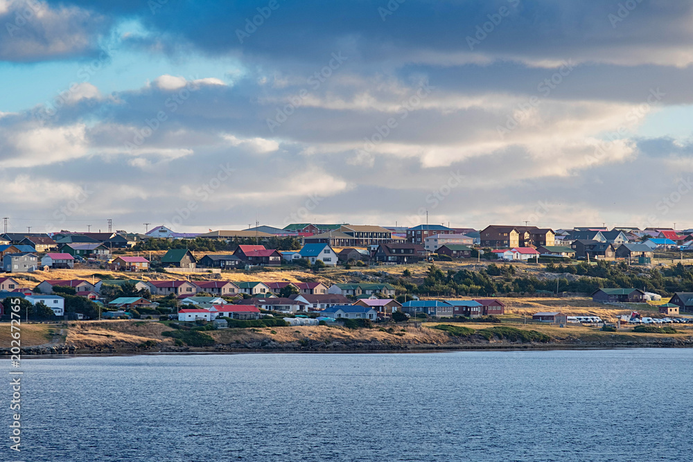 View of Stanely from Stanley Harbour, Falkland Islands