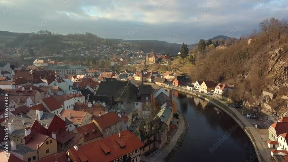 Bird's eye view of Ceský Krumlov, Czech Republic