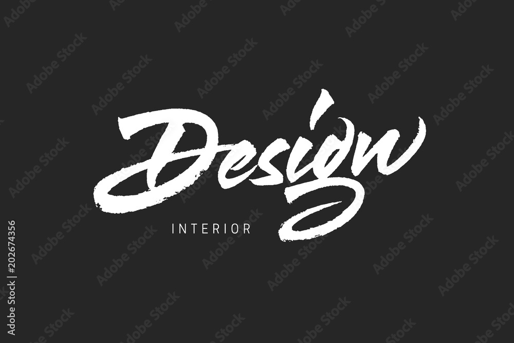 Obraz premium Creative design lettering. Vector inscription with brush texture. Hand drawn typography