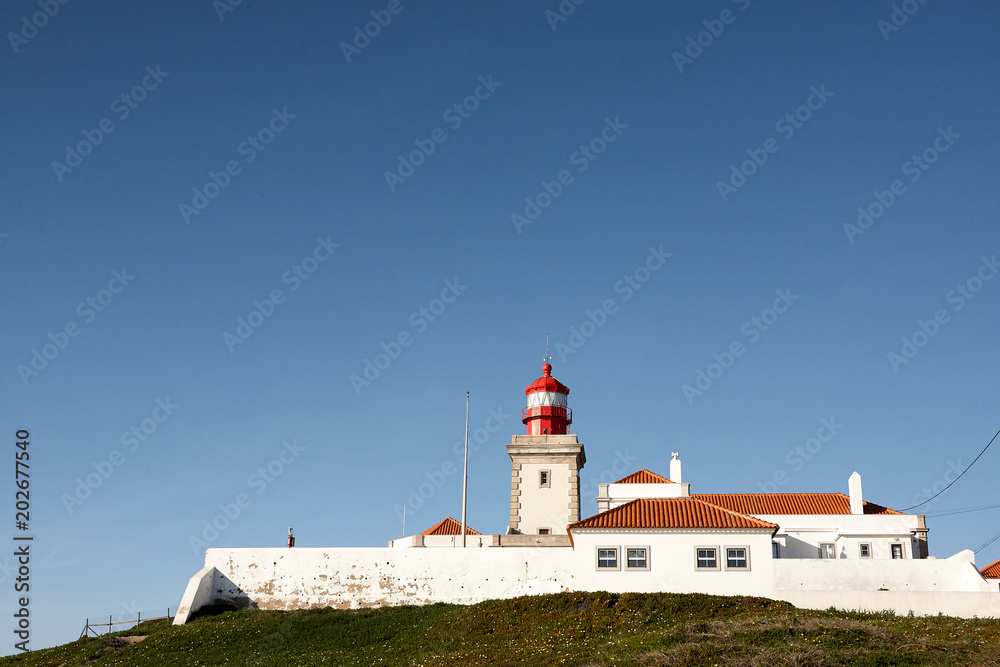 landscape of lighthouse of Cabo da Roca Portugal. The most western point of Europe