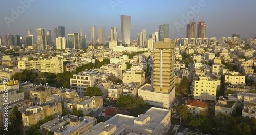 Tel Aviv aerial skyline drone footage 4k photo