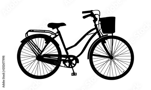  a picture of the silhouette of a city bike