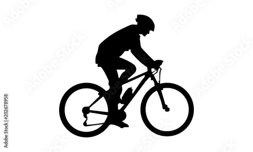 male vector images riding a mountain bike