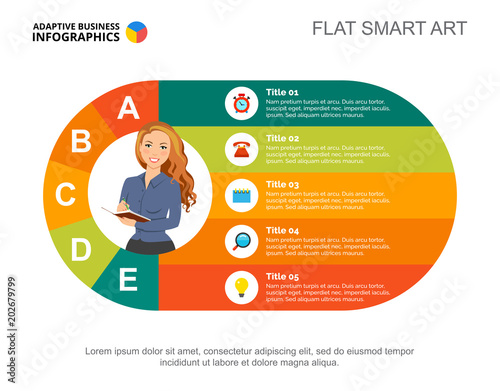Business process slide template. Chart, design. Creative concept for infographic, report. Can be used for topics like entrepreneur, planning, management