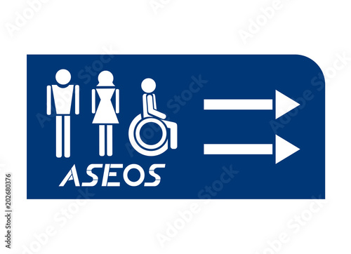 Toilet indications in spanish