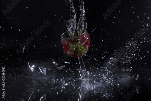 water, splash, fruit, glass,