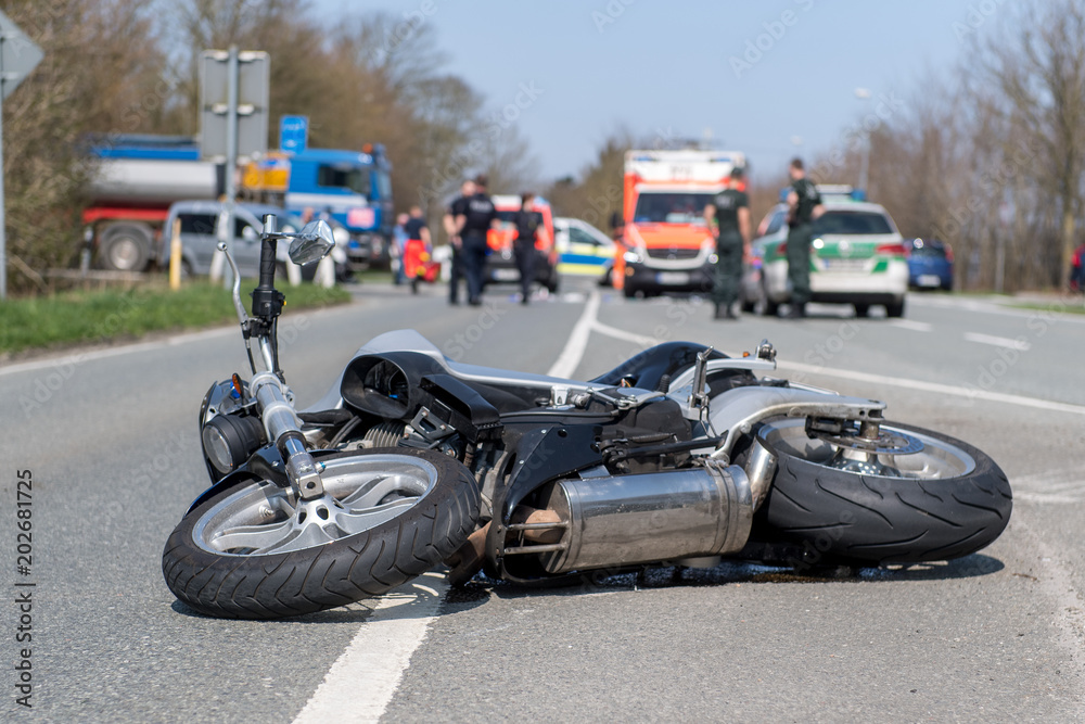 Fototapeta premium wypadek motocykla
