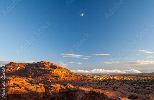 Drone flying over Horseshoe Bend