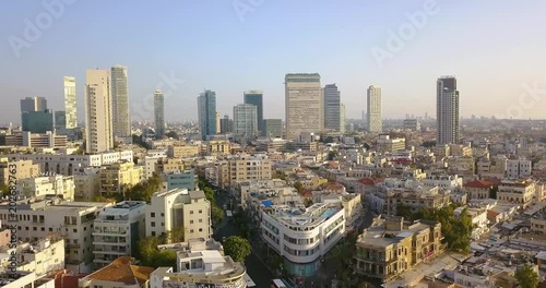 Tel Aviv aerial skyline drone footage 4k photo