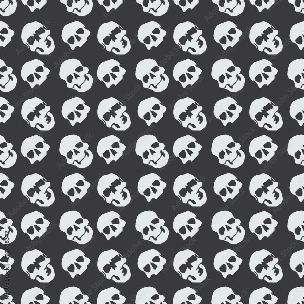 Seamless dark grunge skull pattern vector Seamless dark grunge skull pattern vector