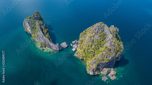 aerial view landscape of Island