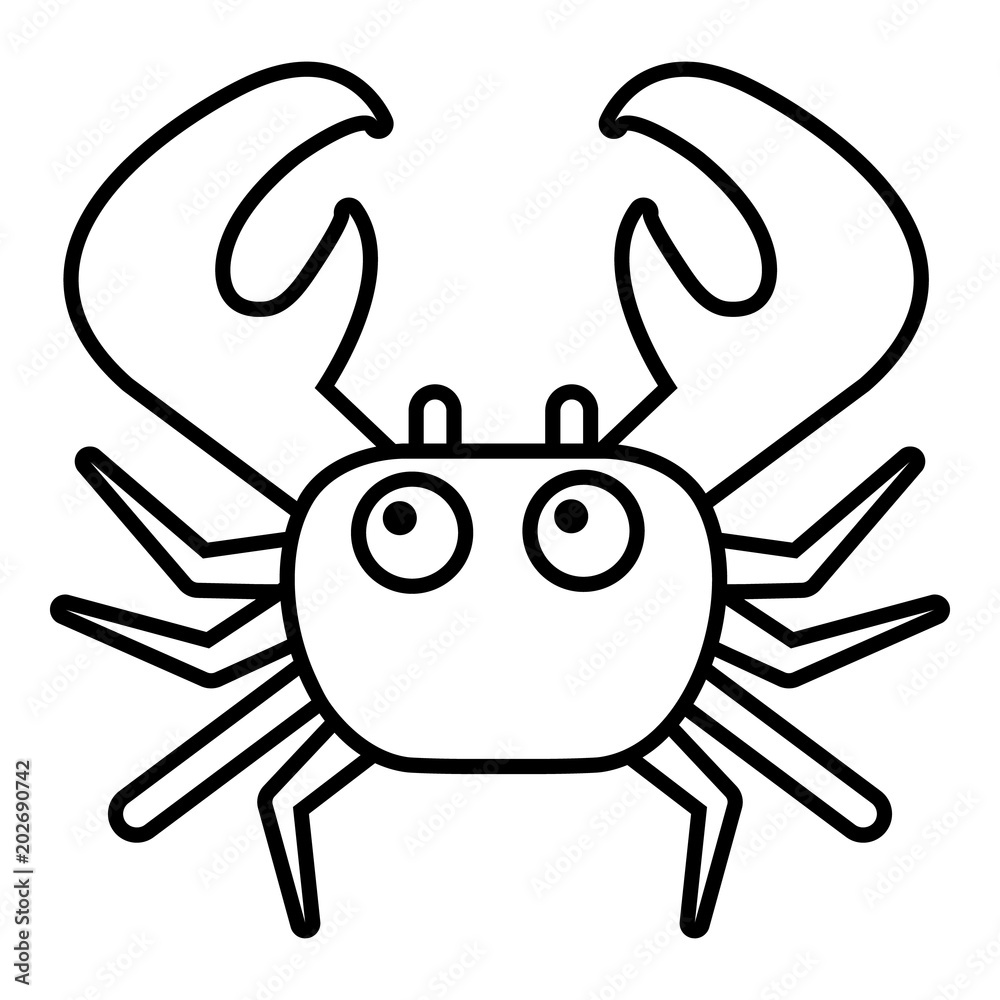 Crab icon. Outline illustration of crab vector icon for web Crab icon. Outline illustration of crab vector icon for web