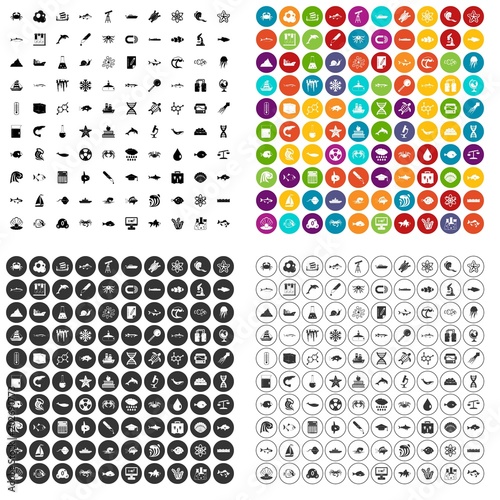 100 oceanology icons set vector in 4 variant for any web design isolated on white