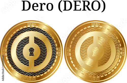 Set of physical golden coin Dero (DERO) photo