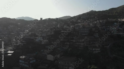 Aerial view of Jiufen, also spelled Jioufen or Chiufen. A mountain area in Ruifang District, New Taipei City photo