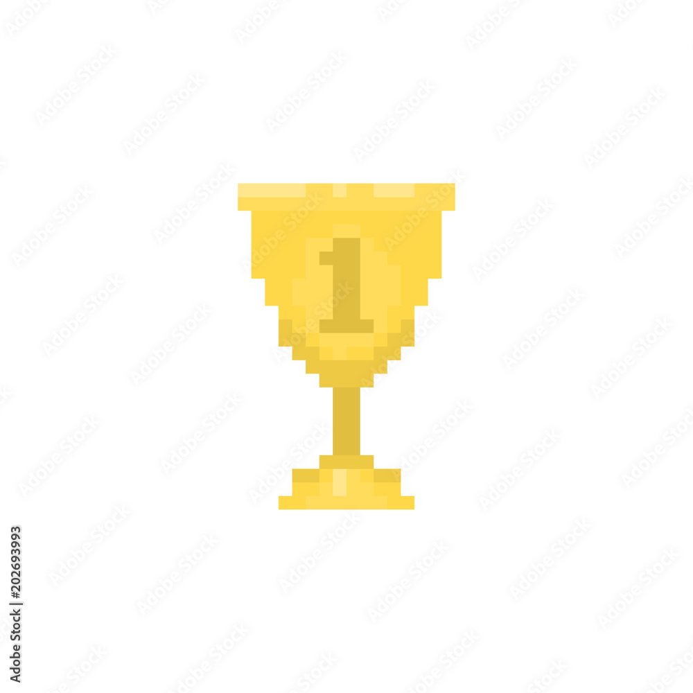Pixel gold goblet for games and websites Pixel gold goblet for games and websites