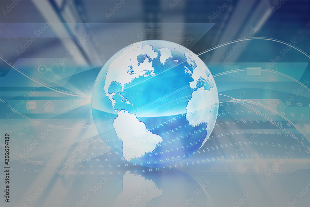 Server tower against abstract technology background Server tower against abstract technology background