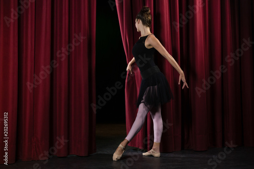 Ballerina performing ballet dance on stage © WavebreakmediaMicro