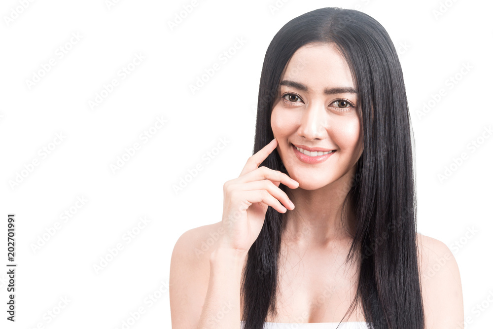 Beautiful woman beauty health care.beauty and spa.perfect fresh skin isolated on white background Beautiful woman beauty health care.beauty and spa.perfect fresh skin isolated on white background