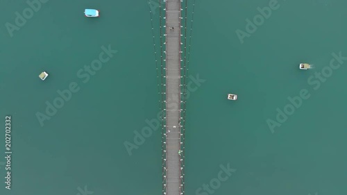 Top view of Bitan Suspension Bridge, Bitan Scenic Area, Taipei, Taiwan photo