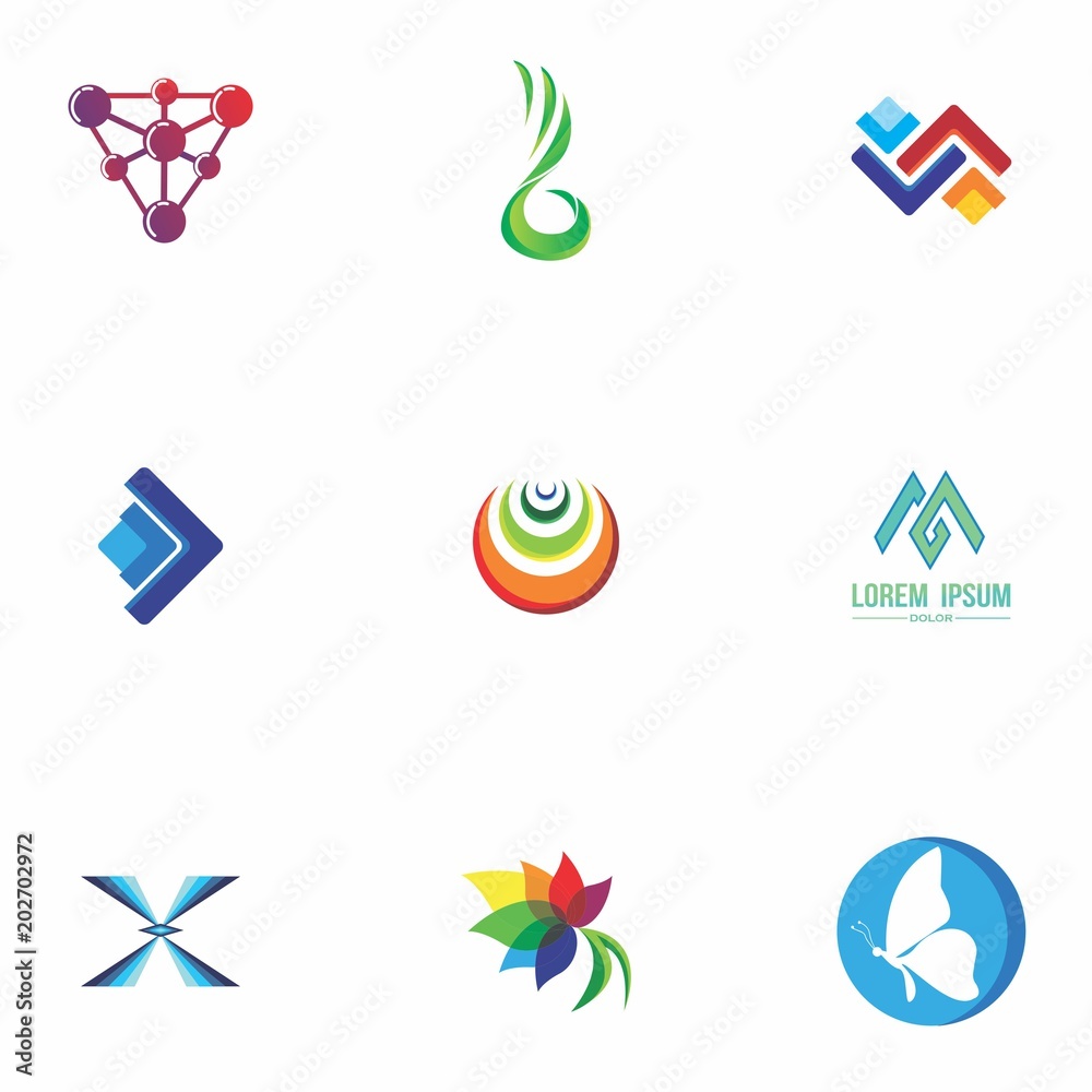 logo set design for business, symbol, abstract and decoration
