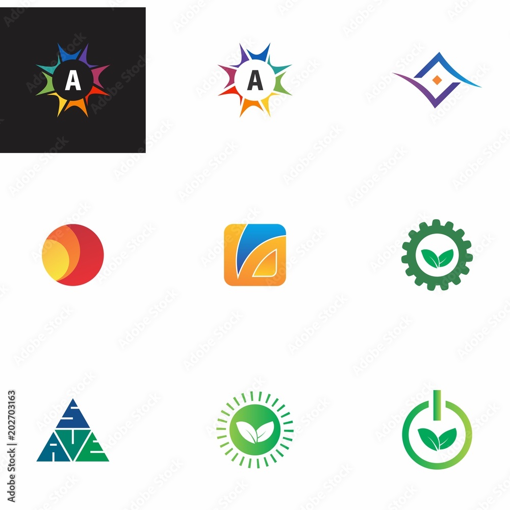 logo set design for education, application, company, and idea