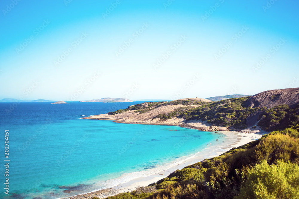 Australian coastline on a blue sunny day.