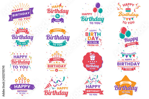 Happy Birthday Vector Logo for banner