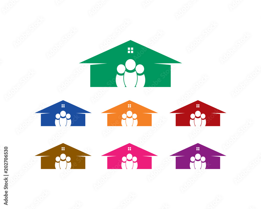 group people house logo group people house logo