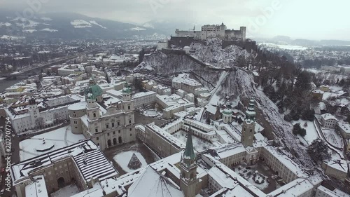 Wallpaper Mural Aerial view of Salzburg during winter Torontodigital.ca