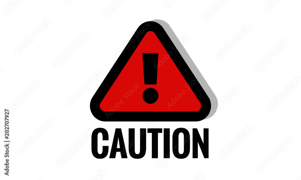 Caution Sign in Modern Minimal Flat Style Caution Sign in Modern Minimal Flat Style