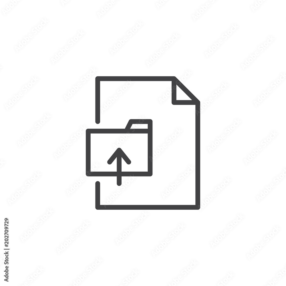 Archive file document outline icon. linear style sign for mobile concept and web design. Folder and arrow simple line vector icon. Symbol, logo illustration. Pixel perfect vector graphics Archive file document outline icon. linear style sign for mobile concept and web design. Folder and arrow simple line vector icon. Symbol, logo illustration. Pixel perfect vector graphics
