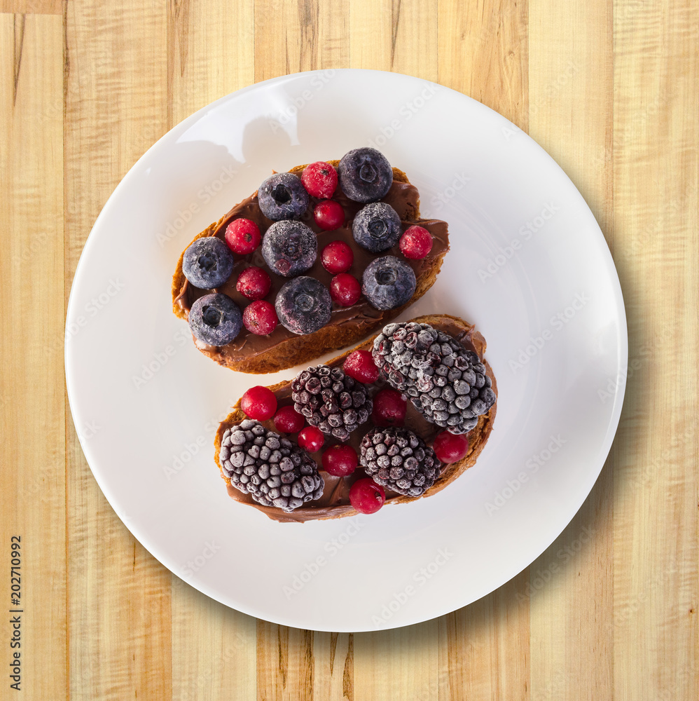 sweet sandwiches with berries and chocolate sweet sandwiches with berries and chocolate