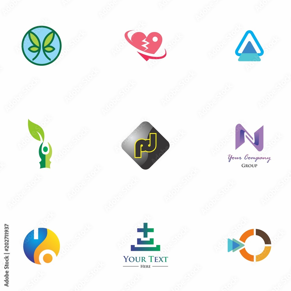 logo set design for education, application, company, and idea logo set design for education, application, company, and idea