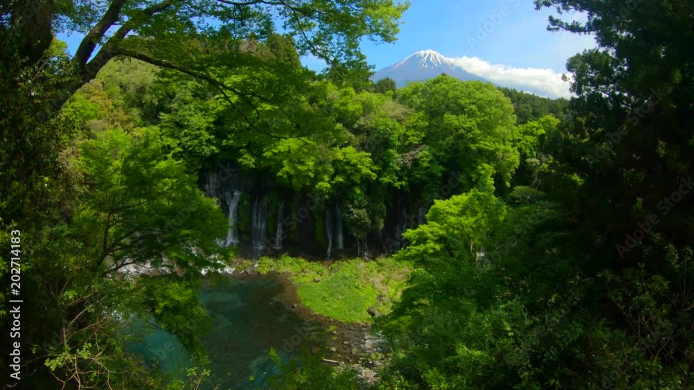 Shiraito waterfall and Fuji Mountain Shiraito waterfall and Fuji Mountain