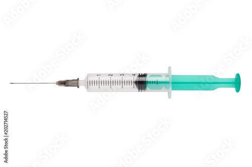 syringe isolated on white background. 5 ml
