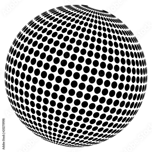 Abstract Dotted Sphere vector illustration. Modern 3d effect design for business.
