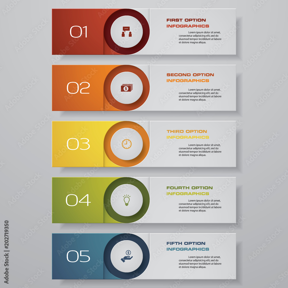 Design clean number banners template/graphic or website layout. Vector.