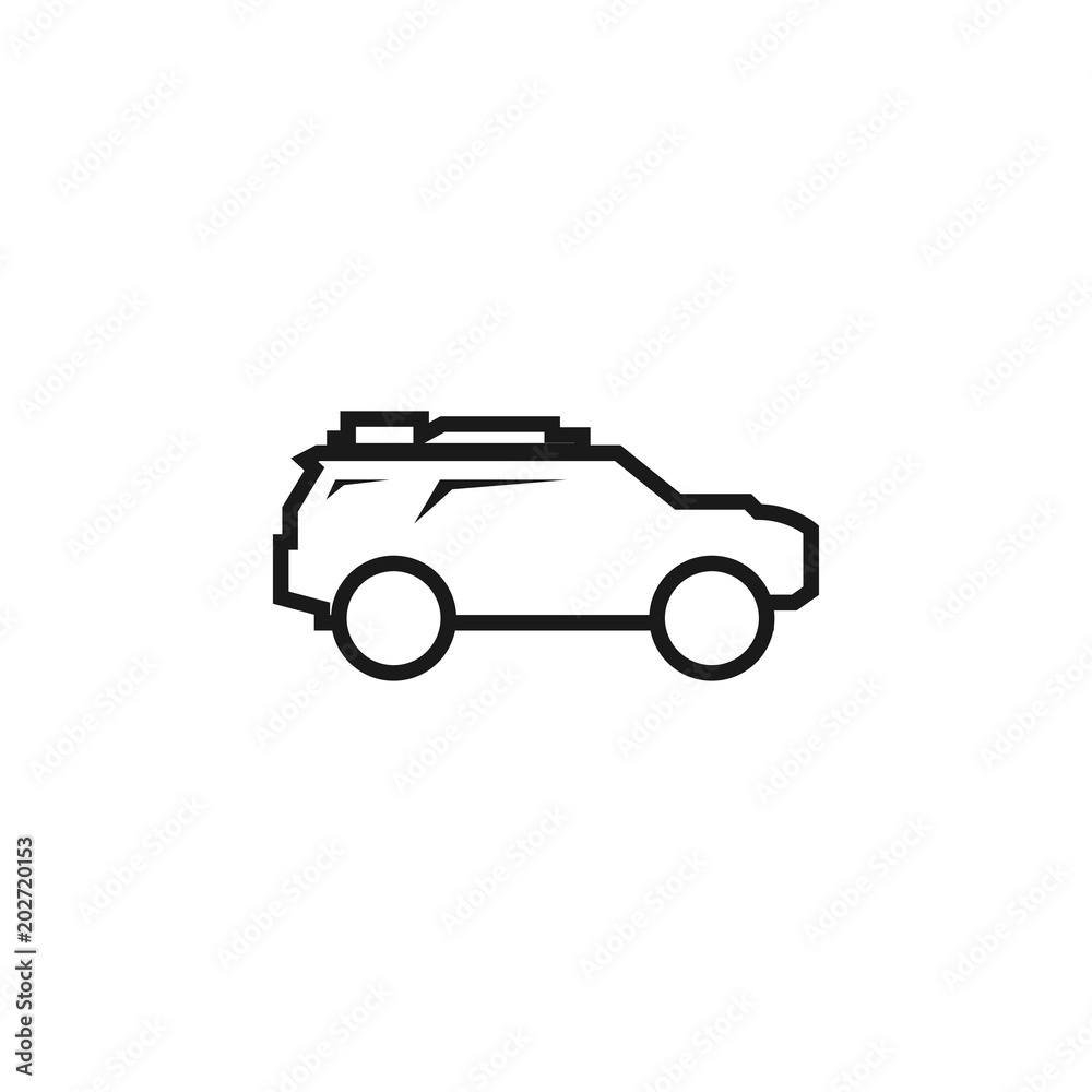 SUV car outline logo icon vector template