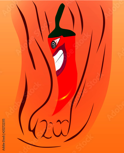 A cartoon hot pepper, capable of stunning anyone with its own taste.