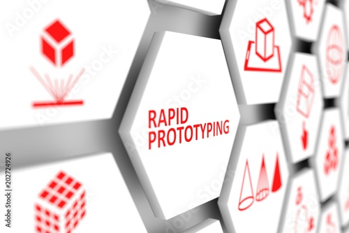 Obraz na płótnie Rapid prototyping concept cell blurred background 3d illustration