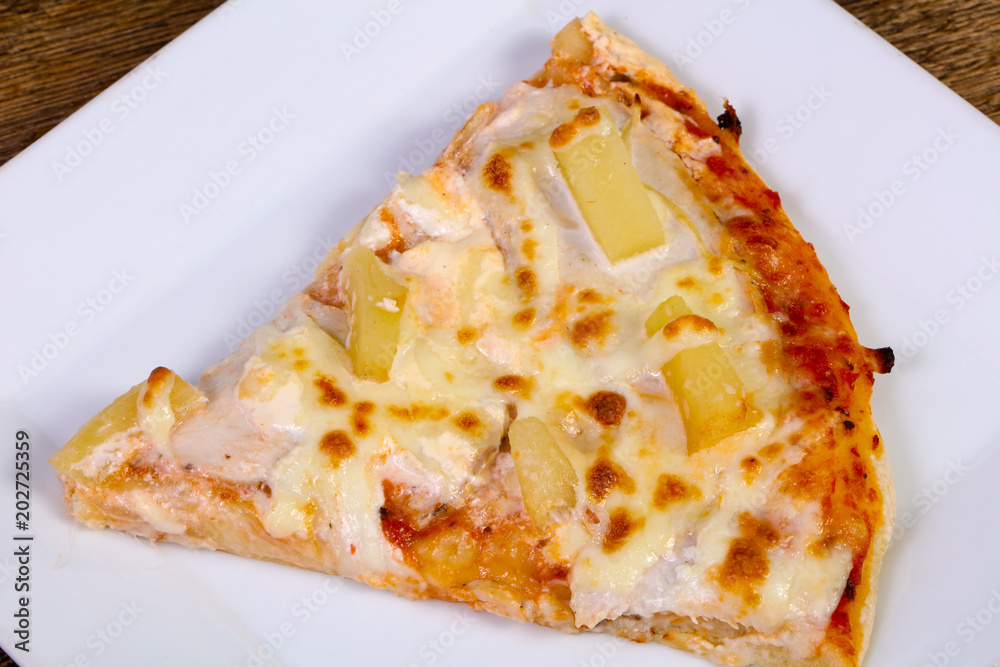 Pineapple pizza with cheese Pineapple pizza with cheese