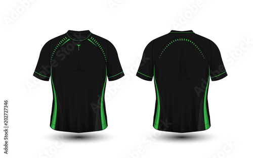 Black and green layout football sport t-shirt, kits, jersey, shirt design template