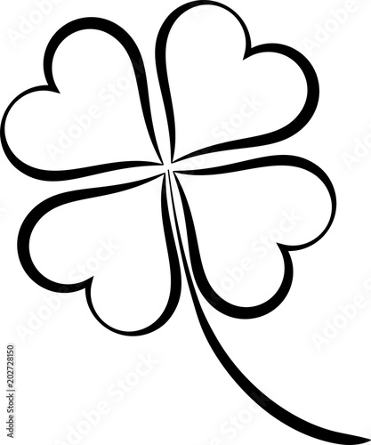 Clover Four Leaf Shamrock Calligraphic