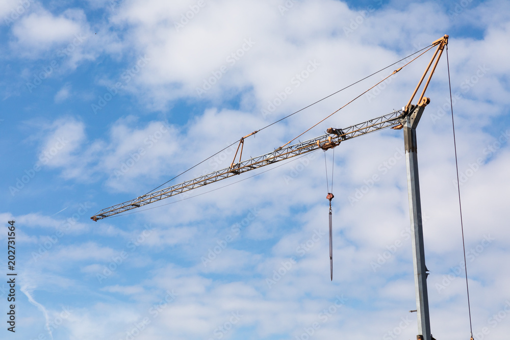 construction crane with blue sky