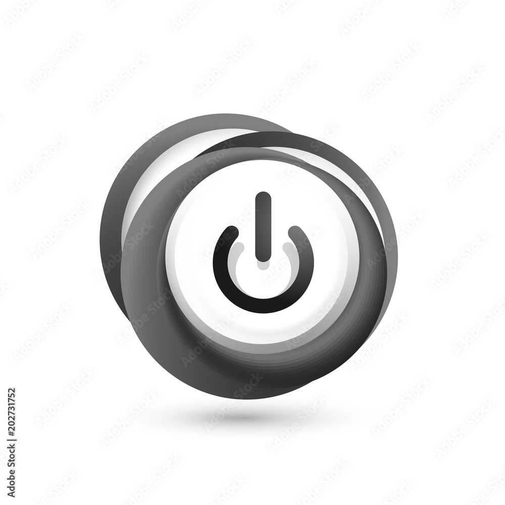 Glass transparent effect power start button, on off icon, vector UI or app symbol design Glass transparent effect power start button, on off icon, vector UI or app symbol design